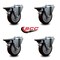 Service Caster 4'' Maroon Poly Wheel Swivel Bolt Hole Caster Set with Posi Lock Brakes, 4PK SCC-BH20S414-PPUB-MRN-PLB-4 - alternate 5